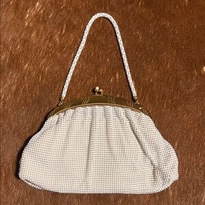 Vintage Whiting & Davis Gold Metal Mesh Evening Clutch Bag